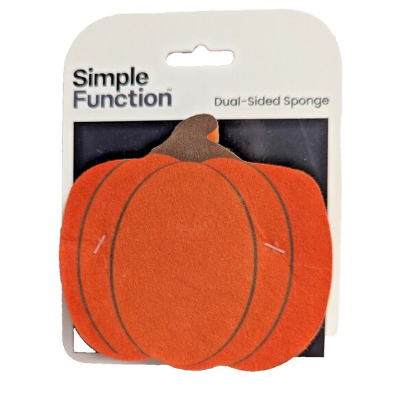 Orange Pumpkin Dual-Sided Sponge Scrubber Non-Scratch 4 x 3.5 x 1-inch Kitchen - Picture 1 of 3